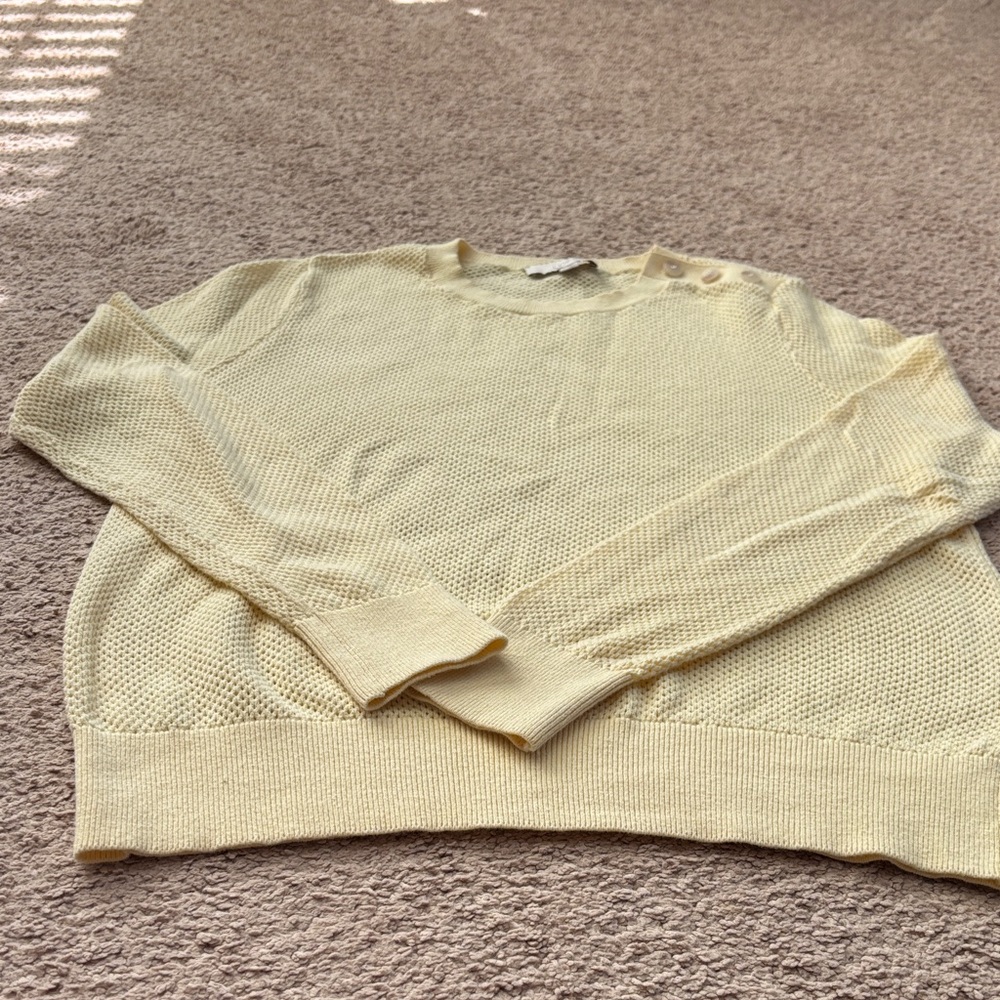LOFT Pale Yellow Crew Neck Sweater